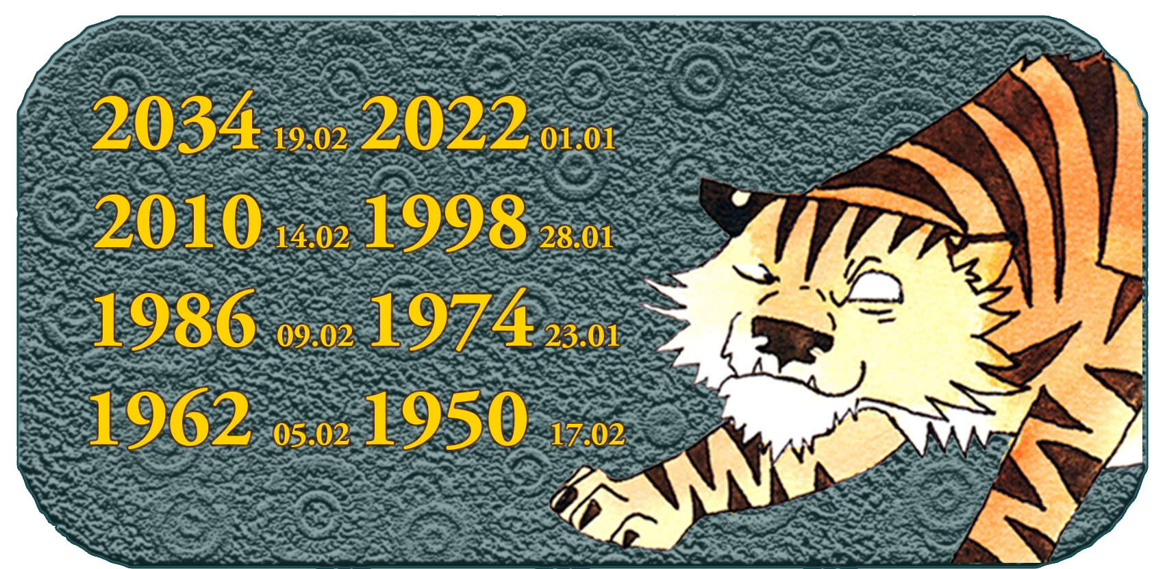 Année des animaux du zodiaque chinois | Les douze animaux chinois | Animal n°3 Tigre