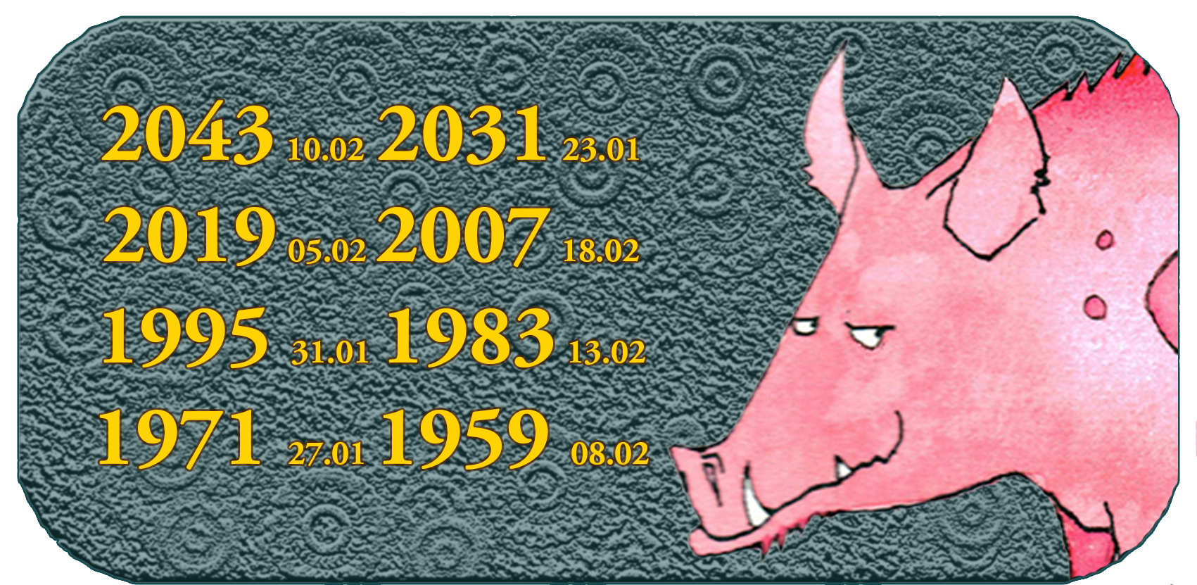 Année des animaux du zodiaque chinois | Les douze animaux chinois | Animal n°12 Cochon