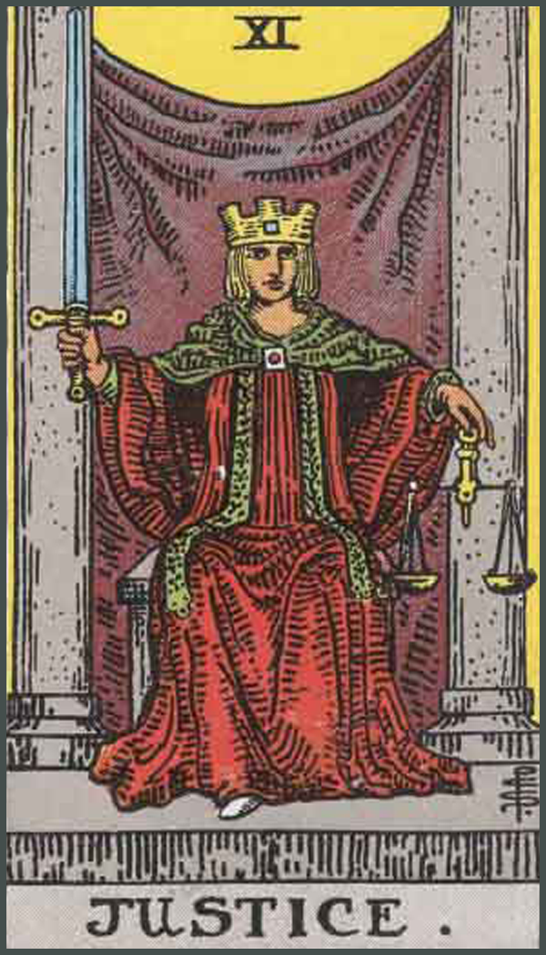 Tarot Cartes Majeures 11, La Justice